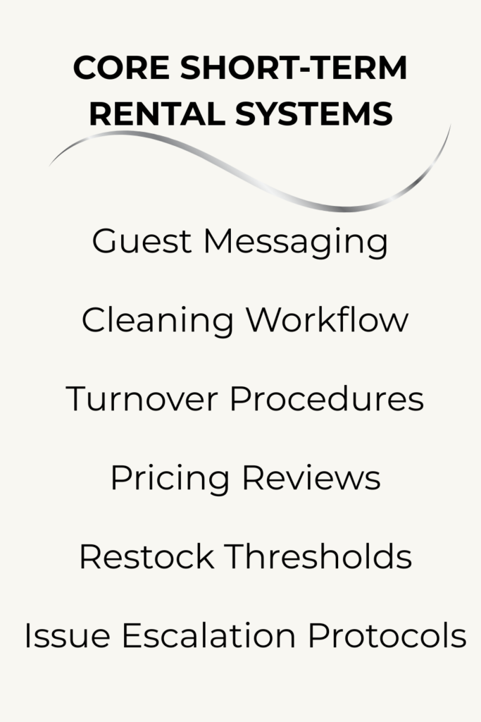 core short-term rental systems framework for one rental